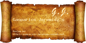 Gasparics Jeremiás névjegykártya
